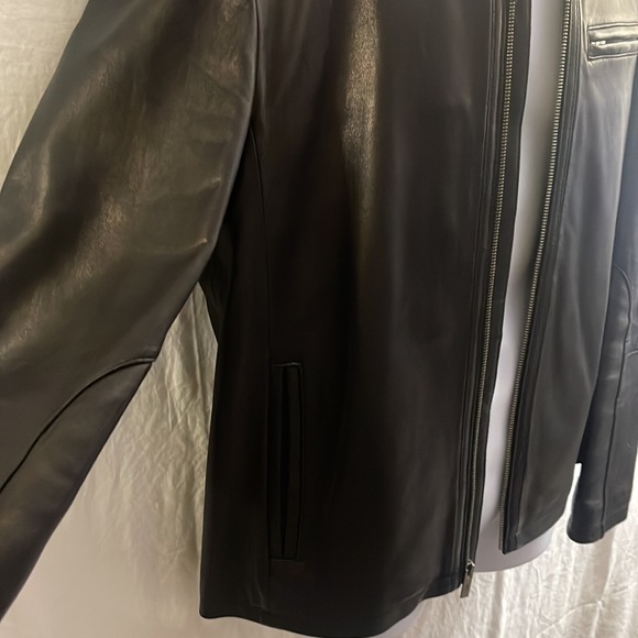 Cole Haan Men's Lambskin Leather Jacket Black Sz: S - Picture 10 of 11